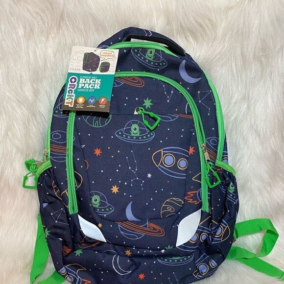 Planets Design Backpack with Lunch Kit Navy with Green NWT - Picture 11 of 11